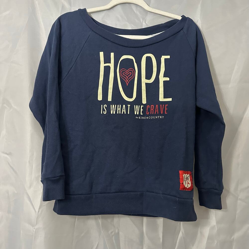 For KING & COUNTRY “Hope Is What We Crave” Sweatshirt Navy Size Medium Signed